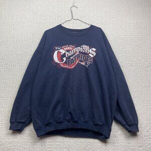 VTG New England Patriots NFL Super Bowl XXXVI Champions Crewneck Blue Sz XL